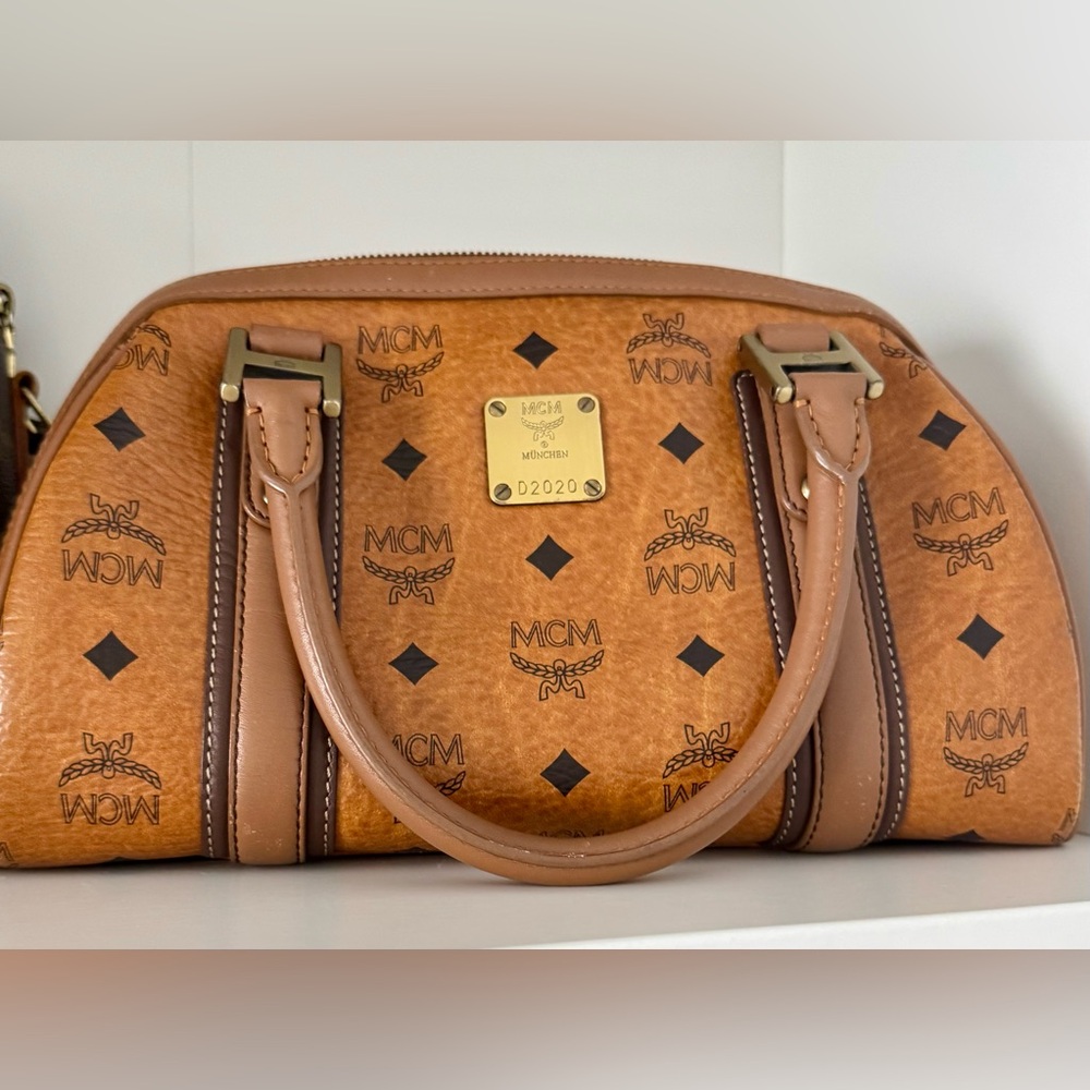 MCM Cognac Visetos Satchel